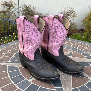 Smoky Mountain Boots GIRLS Pink and Brown size 1.5 cowboy boots